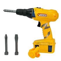 Kit Furadeira Parafusadeira Elétrica Infantil De Brinquedo, Pica-Pau, Funciona Com Pilhas Gira De Verdade