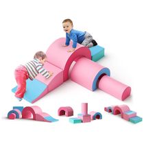 Blocos de Espuma Lischwert, Brinquedos de Escalada para Bebês, 5 Peças com Bloco Dobrável e Túnel, Conjunto de Atividades Internas, Para Crianças.
