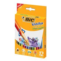 Lápis de Cor Triangular Gigante Evolution - 12 Cores - Bic
