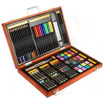 Kit de Pintura XARONF com 82 Peças e Caixa de madeira Portátil, Marrom