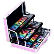 Kit de Pintura XARONF com 158 Peças e Caixa de madeira Portátil, Rosa