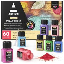 Kit de Tinta em Pó Profissional com Cores Essenciais, 60 Peças, Arteza
