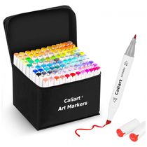 Kit de Canetas Profissionais com Pontas Duplas e Estojo, 121 Peças, Caliart