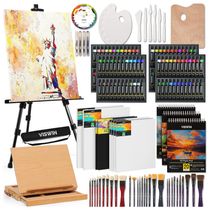 Kit de Pintura Conjunto Artístico com 151 Peças, Inclui 96 Tintas, VISWIN, Preto