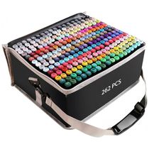 Conjunto de Canetas Artisticas 262 Cores á Base de Álcool e Ponta Dupla Perfeito para Crianças, Estudantes e Adultos, ZECHOMA