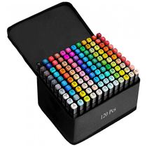 Conjunto de Canetas Artisticas 120 Cores á Base de Álcool e Ponta Dupla Perfeito para Crianças, Estudantes e Adultos, ZECHOMA