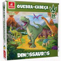 Quebra Cabeça Dinossauros 30 peças Feito em Madeira