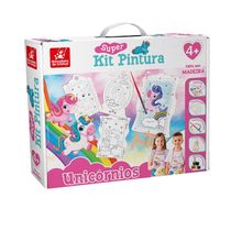 Super Kit Pintura Unicórnios com 4 Telas para Colorir