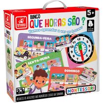 Jogo Infantil Educativo Que Horas São? Montessori em Madeira