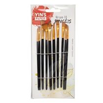 Kit De Pinceis Para Pintura 10 Pecas Preto Yins Paper