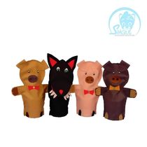 Fantoche Tres Porquinhos Em Feltro 4 Pecas Simque