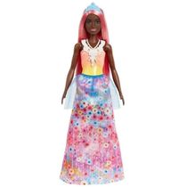 Boneca Barbie Princesas Cabelo Rosa Pastel Mattel HGR13