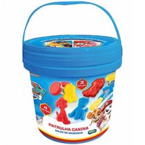 Balde com 4 Potes de Massinha e Acessorios Patrulha Canina SUNNY
