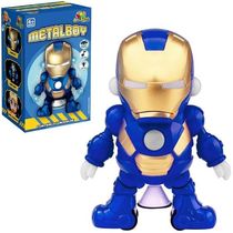 Robo Heroi Dançarino Metalboy ARTBRINK com LUZ Giro 360