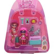 Boneca Little GIRLS Super PET SHOP Multikids BR2268 Cabelo Rosa