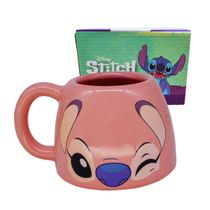 Caneca Angel Disney Zona Criativa em Cerâmica 450ml com Estampa Fofa e Embalagem Presenteável – Ideal para Fãs, Colecionadores e Momentos Especiais