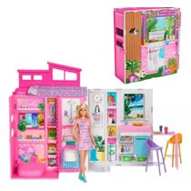 Barbie Casa 66 Cm Glam Getaway House Maleta Com Boneca E Acessorios – Mattel