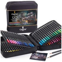 Kit Lápis de Cor Profissional em Bolsa 120 Peças, Castle Art Supplies