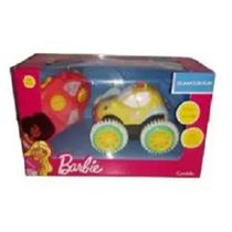 Carrinho Barbie Controle Remoto Glamour Fip Amarelo - Corre, Capota, Levanta - Candide