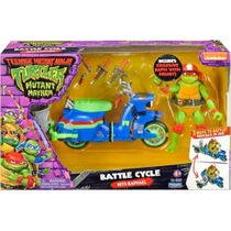 Tartarugas Ninja Caos Mutante – Moto Battle Cycle 2 formas Batalha C/ Boneco Raphael e acessórios – Sunny