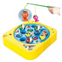 Brinquedo Pesca Peixe Colorido 15 peixes 3 Varas