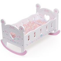 Cama de Boneca de Madeira ROBUD, para Bonecas de até 45cm, com Colchão, Travesseiro e Edredom, Ideal para Presentear Crianças