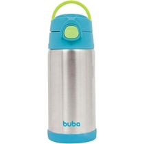 GARRAFA TERMICA PAREDE DUPLA INOX COM CANUDO AZUL - BUBA