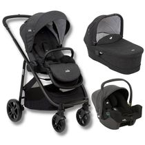 CARRINHO VERSATRAX TRIO PRETO PAVAMET + BEBE CONFORTO + MOISES - JOIE