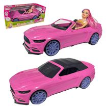 Carrinho Flash Girl Com Boneca, Lua De Cristal, Carro Rosa Conversível 2 Lugares
