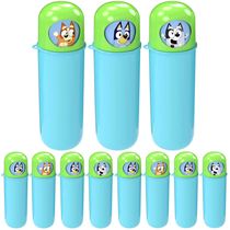 15 Lembrancinhas de Festa Box Multiuso Giratório p/ Sacola Surpresa Bluey e Bingo