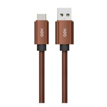 Cabo De Dados Type C Oex Cc200 Ristretto Couro Café Rápido
