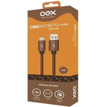 Cabo Carregador Oex Couro Café Cc-300 - Micro Usb 1 M Oex