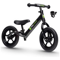 Bicicleta sem Pedal para Crianças de 2 a 5 Anos com Assento e Guidão Ajustáveis, TheCroco, Preta