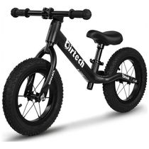 Bicicleta sem Pedal com Assento Ajustável e Pneus Pneumáticos para Crianças de 2 a 6 Anos, Birtech, Preta