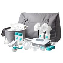 Bomba Tira Leite Elétrica com Modos de Bombeamento Simples ou Duplo, Silenciosa e Acessórios Inclusos, 2 Unidades, Evenflo Feeding EF154487, Branca e