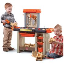 Bancada de Ferramentas Infantil Interno/Externo, Interativa com Sons, 35 Acessórios, Para Crianças a Partir de 3 Anos, Step2, Colorida