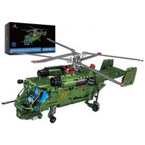 Kit de Construção Helicóptero Militar Ka27 com 1800 Peças, JMBricklayer, Verde