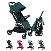 Carrinho de Bebê Dobrável Leve e Prático com Barra de Proteção, Capa de Chuva e Cesto de Armazenamento Grande, Colugo, Verde Escuro