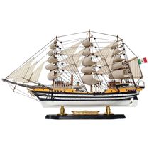 Barco Decorativo Amerigo Vespucci de Madeira, Escala 1:190 com Detalhes Complexos e Autênticos, HOME DECOR SAILINGSTORY