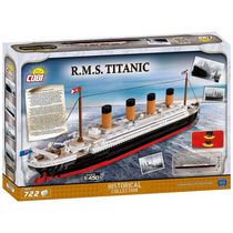 Kit de Construção RMS Titanic com 722 Peças, COBI, Branco, Vermelho e Preto