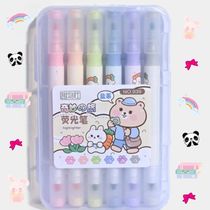 Marca-Textos 2 Pontas Kawaii- Kit 6 Cores