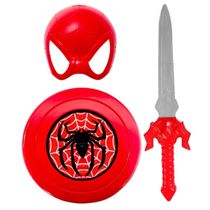 Espada Homem Aranha Com Escudo e Máscara Kit Infantil Fantasia