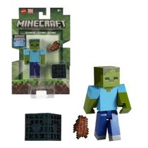 Zombie Zumbi Minecraft 10cm c/ Acessorios - Mattel  GTP08