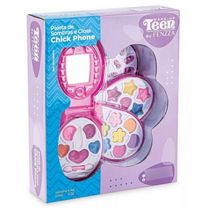 Maquiagem Infantil Sombras E Batom Chick Phone Teen Fenzza