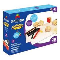 Carimbos Educativos Letras do Alfabeto 28 Carimbos Giz de Cera Xalingo