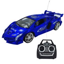 Carrinho Esportivo de Controle Remoto Lamborghini Azul 25cm com Rodas Cromadas e Controle 4 Direções – Pica Pau Brinquedos com Selo Inmetro