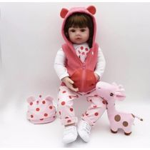 Boneca Bebê Reborn Silicone 48cm Carla Girafa