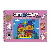 Cute & Comfy Série BIG - Bichinhos e Coisas Fofas - Livro de Colorir Adulto - Capa Dura Holográfica