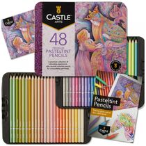 Kit Lápis de Cor Profissional com Estojo 48 peças, Castle Art Supplies