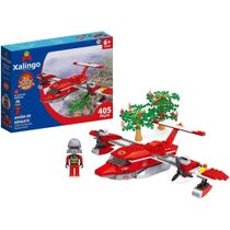 Blocos de Montar Bombeiros Avião de Resgate 405 Peças Xalingo